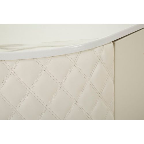 Buffet Élégant Blanc 2 Portes Et Tiroirs Avec Pieds Dorés 120x40x85 Cm