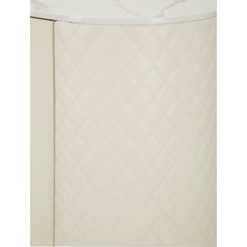 Buffet Élégant Blanc 2 Portes Et Tiroirs Avec Pieds Dorés 120x40x85 Cm