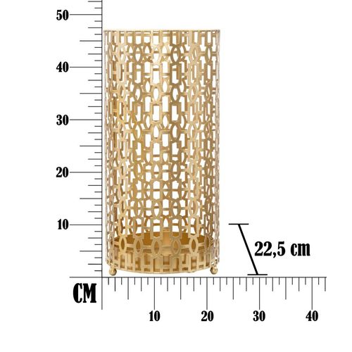 Porte-parapluie Rond Doré Ø 22,5x47,5 Cm Avec Décorations Baroques