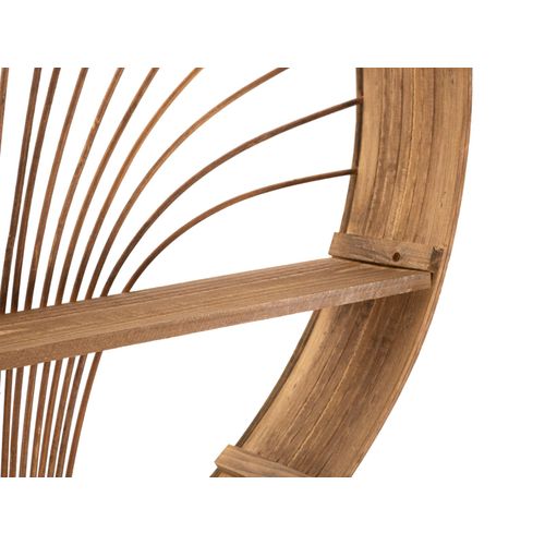 Étagère Murale Ronde En Métal Avec Finition Rotin, 60,5x10,5x76 Cm