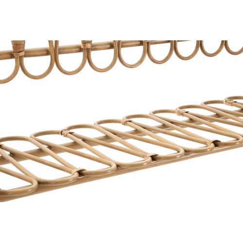 Étagère Murale En Métal Avec Finition Rotin, 162x28x43,5 Cm