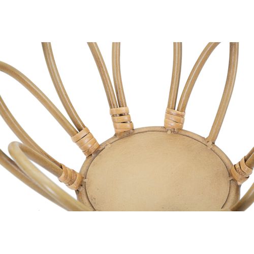 Porte-vase Rond En Métal Avec Finitions Rotin Ø28x48 Cm Style Bohème