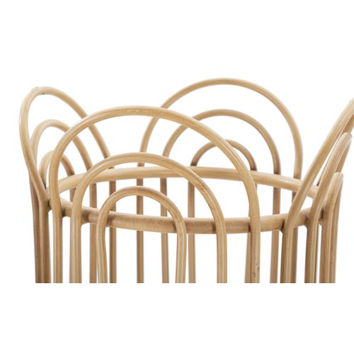 Support De Vase Rond Métal Style Bohème Ø31,5x40 Cm En Lignes Entrelacées