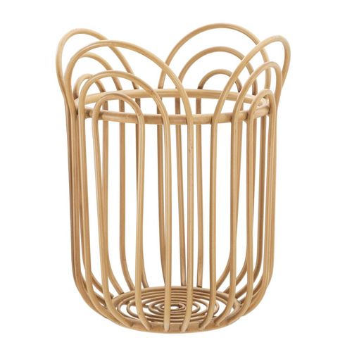 Support De Vase Rond Métal Style Bohème Ø31,5x40 Cm En Lignes Entrelacées