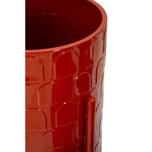 Set De 3 Porte-vases Métalliques Ø 36x56,5-30x48,5-24x37,5 Cm Couleur Rouge