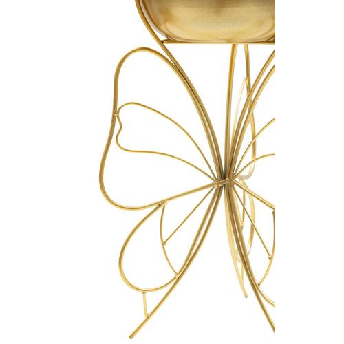 Porte-vase Métallique Doré Avec Base En Forme De Papillon Ø 22x45 Cm