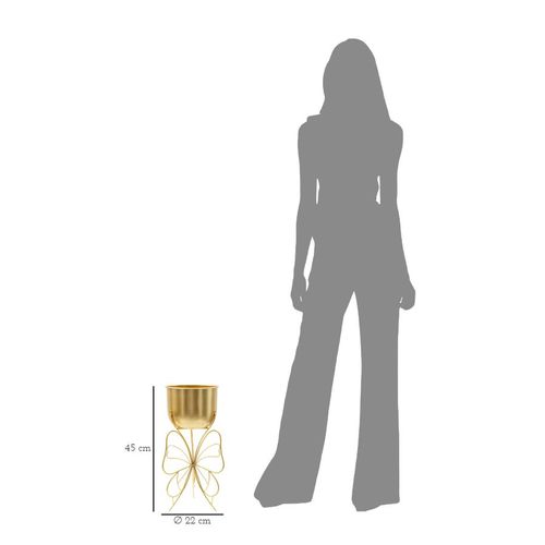 Porte-vase Métallique Doré Avec Base En Forme De Papillon Ø 22x45 Cm