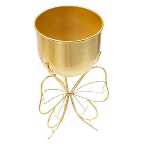 Porte-vase Métallique Doré Avec Base En Forme De Papillon Ø 22x40 Cm