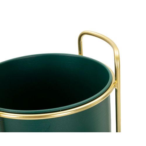 Support De Vase Vert Avec Base Dorée, Set De 2, Ø 24x70-19,5x45 Cm