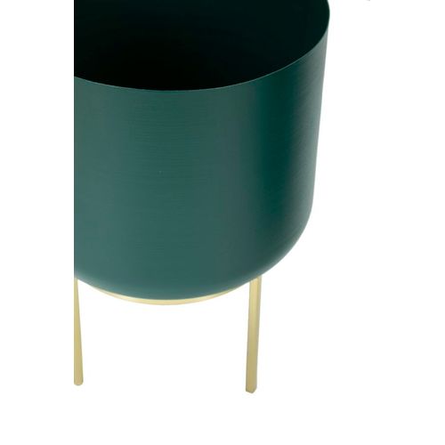 Set De 2 Supports De Vase Verts Avec Base Dorée, Ø 20x29-16x24 Cm