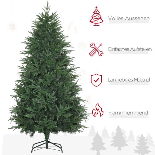 Sapin Artificiel 180 Cm Vert Avec 4030 Branches Pvc – Forme Pleine Et Montage Rapide