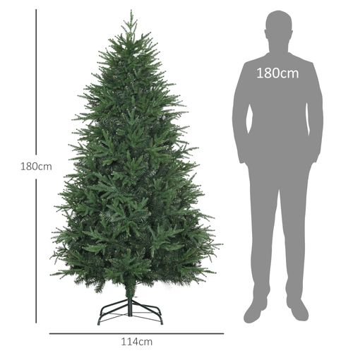 Sapin Artificiel 180 Cm Vert Avec 4030 Branches Pvc – Forme Pleine Et Montage Rapide
