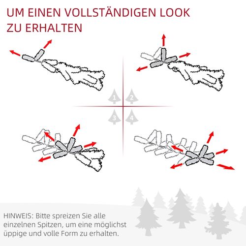 Sapin Artificiel 1,8 M Avec Branches Denses Et Socle Stable, Idéal Petits Espaces