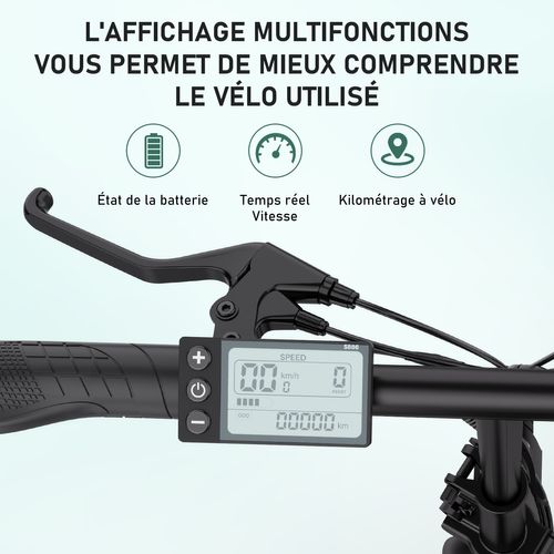 Panneau De Commande Vélo électrique KT-LED 880 - Affichage Vitesse, Batterie, Boost - 24V/36V/48V