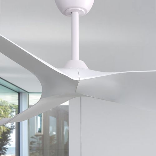 Ventilateur Plafond Intérieur 52", Blanc, 3 Pales Abs, Moteur Réversible, Télécommande, 6 Vitesses