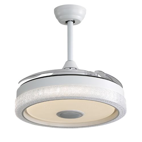 Ventilateur Plafond Invisible 42", LED 32w, 3 Pales Abs, Télécommande, Moteur Réversible