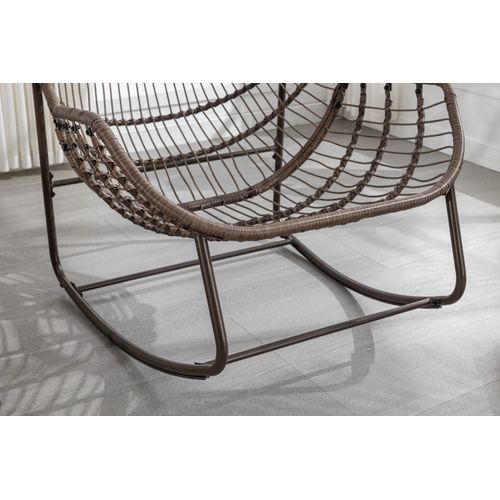 Chaise à Bascule Extérieure, Fauteuil Oeuf En Osier XXL, Confortable Avec Coussin Épais, Gris Foncé