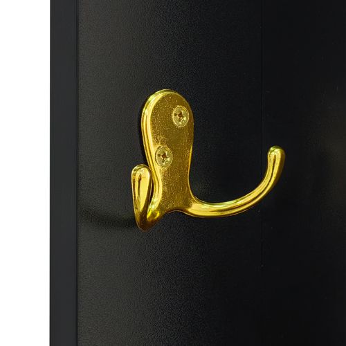 Ensemble De Garde-robe Avec Banc à Chaussures Et Coussin, Façade Avec Crochets,noir