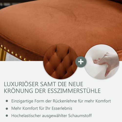 Ensemble De 2 Chaises En Velours Doux - Marron