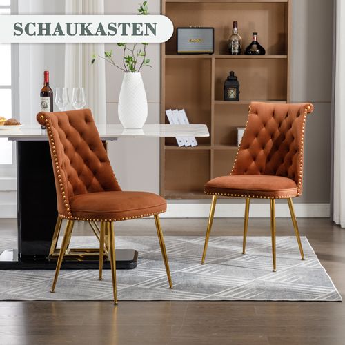 Ensemble De 2 Chaises En Velours Doux - Marron