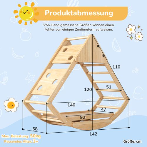 Klettergerüst Multifonction 8 En 1 En Bois,avec Toboggan, Module De Grimpe, Balançoire Et Tente