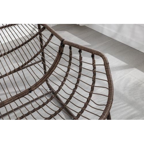 Chaise A Bascule En Rotin Extérieur - Gris