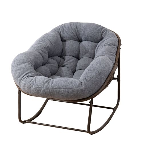 Chaise A Bascule En Rotin Extérieur - Gris