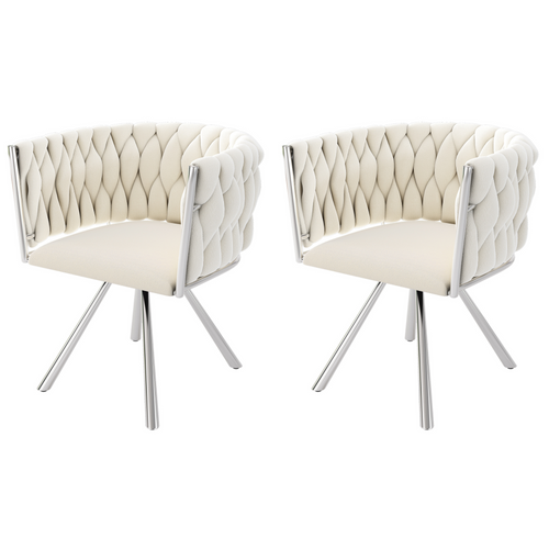 Lot De 2 Chaises De Salle à Manger En Velours, Beige