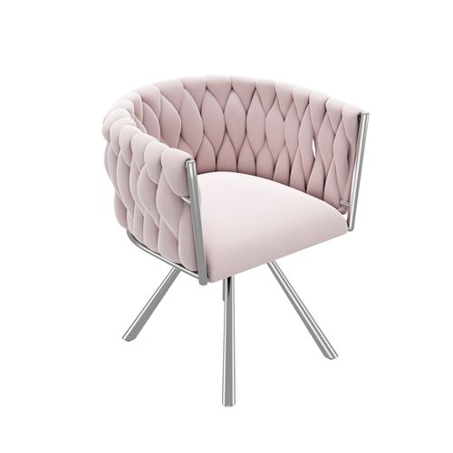 Fauteuil De Maquillage En Velours, Pivotant, Luxe, Pieds Métalliques, Pour Chambre,rose