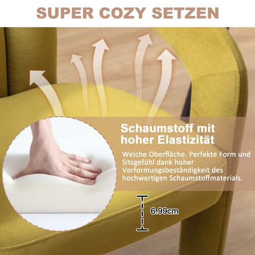 Lot De 2 Chaises En Velours Moderne, Vert