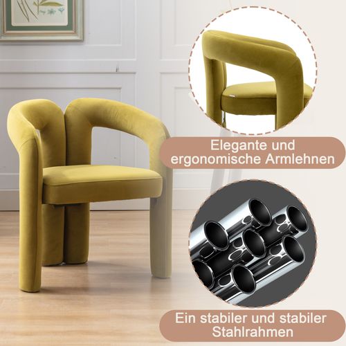 Lot De 2 Chaises En Velours Moderne, Vert