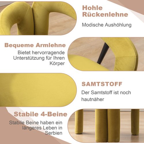 Lot De 2 Chaises En Velours Moderne, Vert