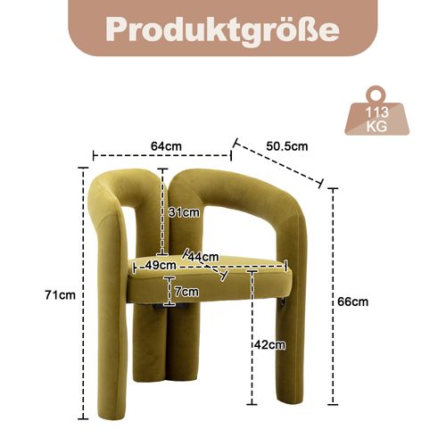 Lot De 2 Chaises En Velours Moderne, Vert