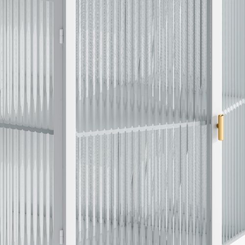 Cabinet D'angle Avec Porte En Verre Trempé, Étagère Ajustable, Pour Salle De Bain, Blanc