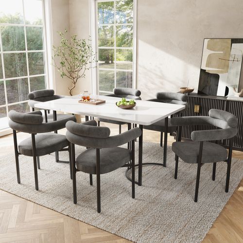 Lot De 2 Chaises Moderne En Similicuir - Gris Foncé