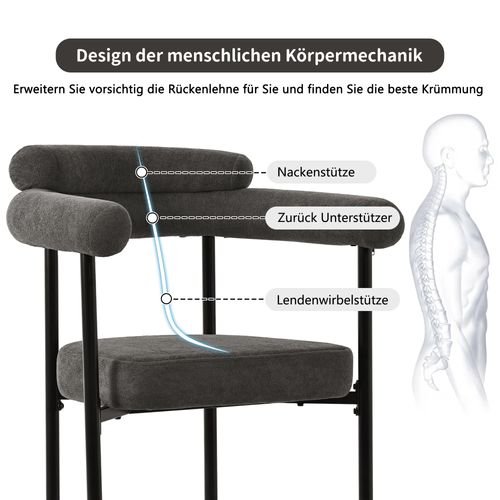 Lot De 2 Chaises Moderne En Similicuir - Gris Foncé