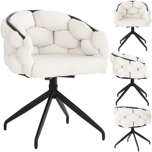 Set De 4 Chaises De Luxe En Velours Pivotantes à 360°, Style Moderne, Beige