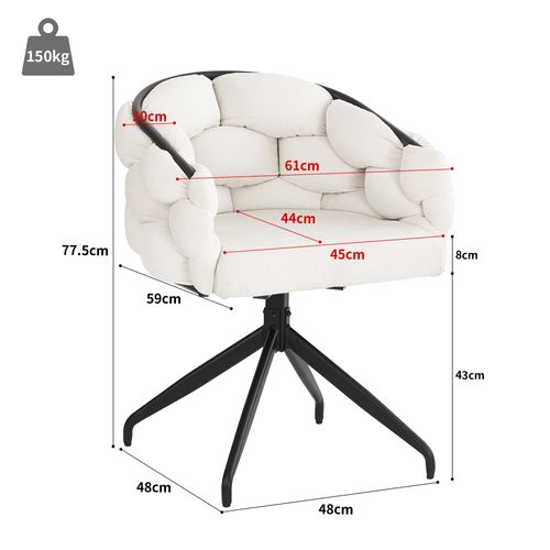 Set De 4 Chaises De Luxe En Velours Pivotantes à 360°, Style Moderne, Beige