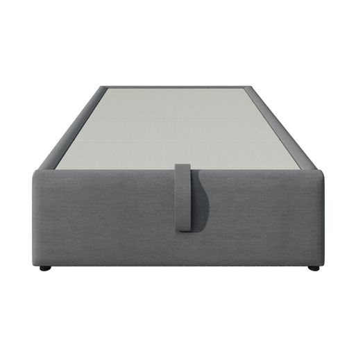 Lit Simple 90x190 Cm, Cadre Avec USB-c, Lattenrost Complet, Sans Tête, Coton, Gris