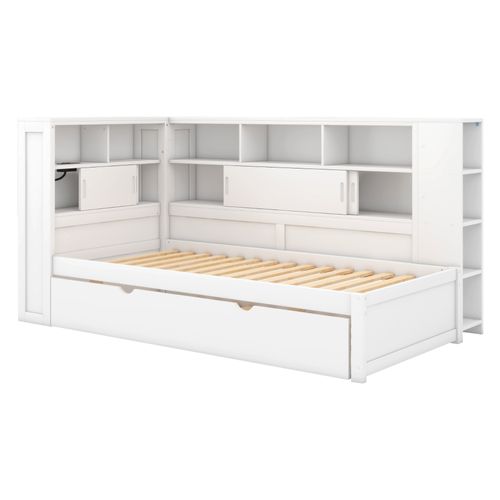 Lit Banquette 90 X 200 Cm 90 X 190 Cm En Panneau De Particules Avec Lit Gigogne Et Rangement USB