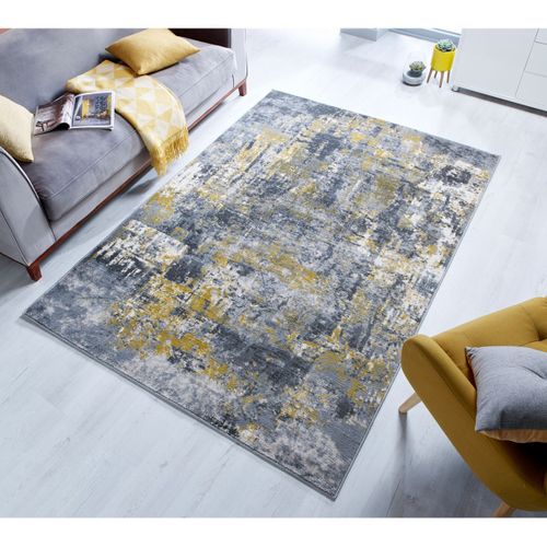 Tapis De Salon Cocktail En Polypropylène - Jaune - 120x170 Cm