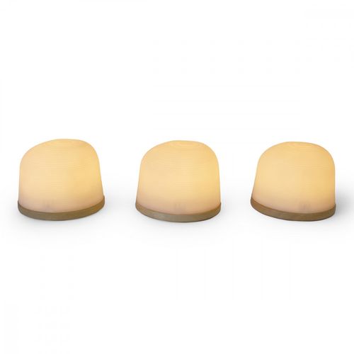 Set De 3 Veilleuses Dôme 7.5cm Naturel