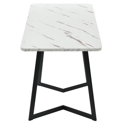 Table à Manger Rectangulaire (1 Pièce), 117x68cm, Couleurs Noir Et Blanc