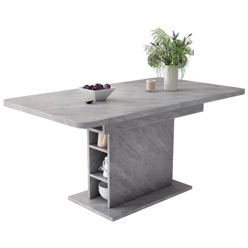 Table à Manger Extensible (1 Pièce), Table En Aggloméré Effet Béton