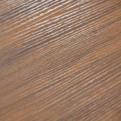 Table à Manger Rectangulaire, Table En Bois Avec Pieds En Métal, Couleur Noir / Noyer