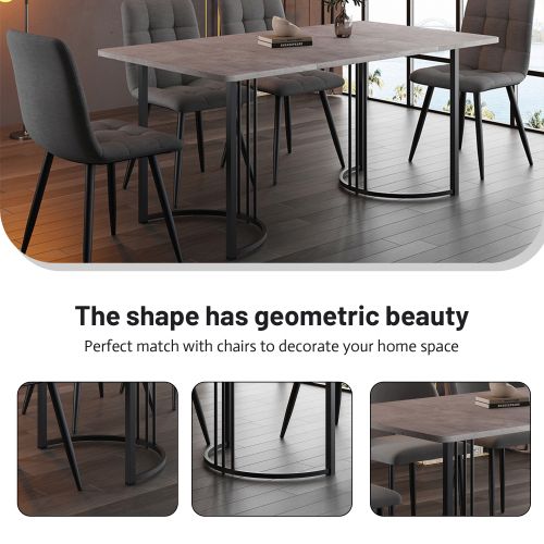 Table à Manger Rectangulaire En Mdf (gris - 140 X 80 Cm - 17.6 Kg)