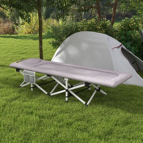 Lit De Camp Pliable 200x65x42 Cm Avec Housse De Transport Et Coussin Intégré