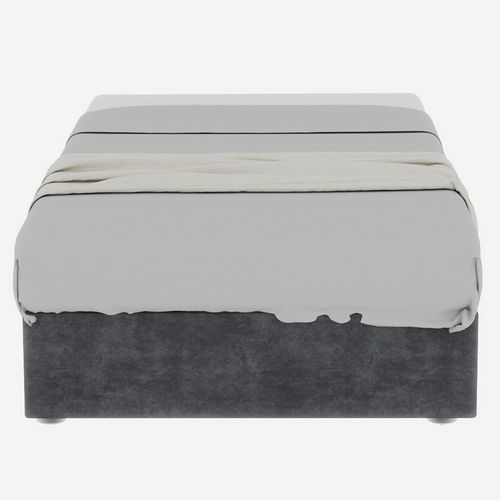 Lit Simple 90x200 cm Pour Enfants En Velours Néerlandais Gris Avec Rangement