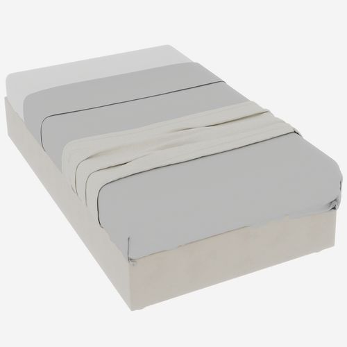 Lit Enfant 90x200 cm Beige En Velours Néerlandais Avec Rangement à Pistons