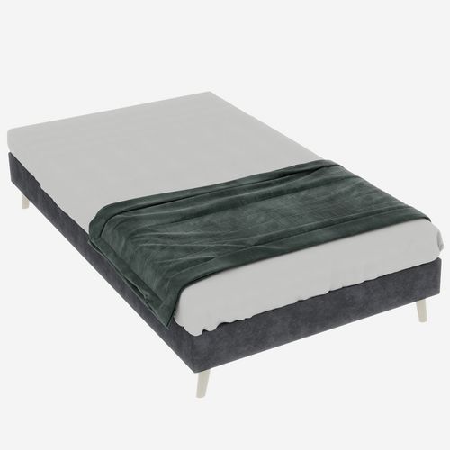 Lit Enfant 90x200 cm Gris En Velours Néerlandais Avec Rangement